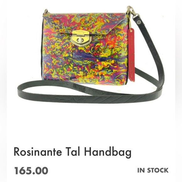 Vibrant Multicolor Rosinante Tal Hand painted leather crossbody bag - Picture 9 of 12